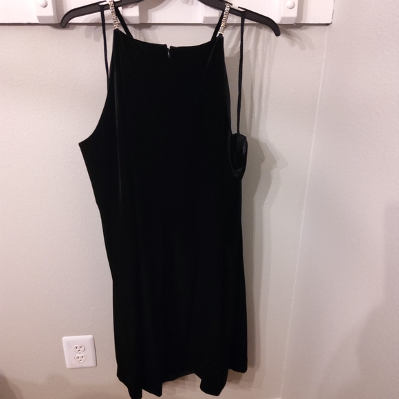NWOT* Alex Marie 24W Black Dress w/ Rhinestone Straps Firm Price - Picture 3 of 4